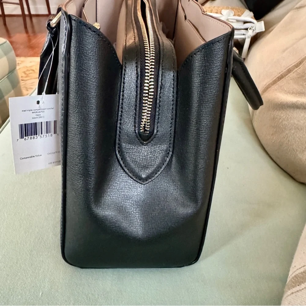 Kate Spade Medium Triple Compartment Black Satchel - Picture 7 of 14